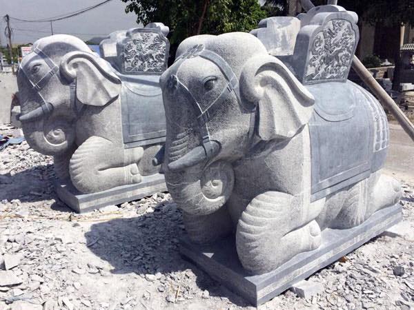 Tượng voi phục bằng đá - Đá Mỹ Nghệ Ninh Bình - Công Ty CP Xuất Nhập Khẩu Đá Mỹ Nghệ Ninh Bình